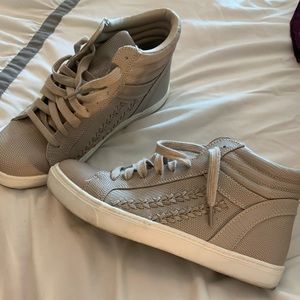 Tan high top sneakers